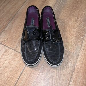 Sequin black Sperrys